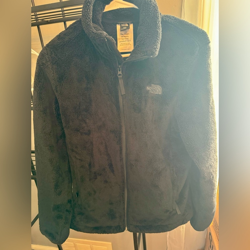 Furry Black North Face Zip-Up Jacket!